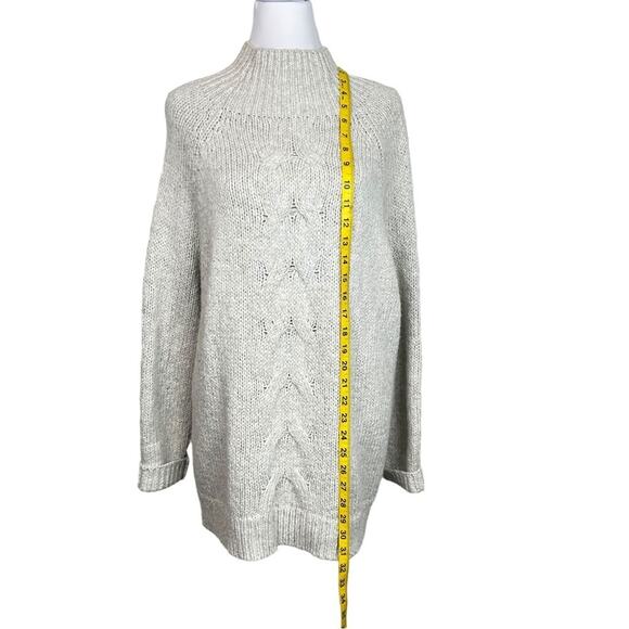 LA Hearts Tunic Cable Knit Oversized Sweater Pale Heather Gray Size S - Picture 5 of 8